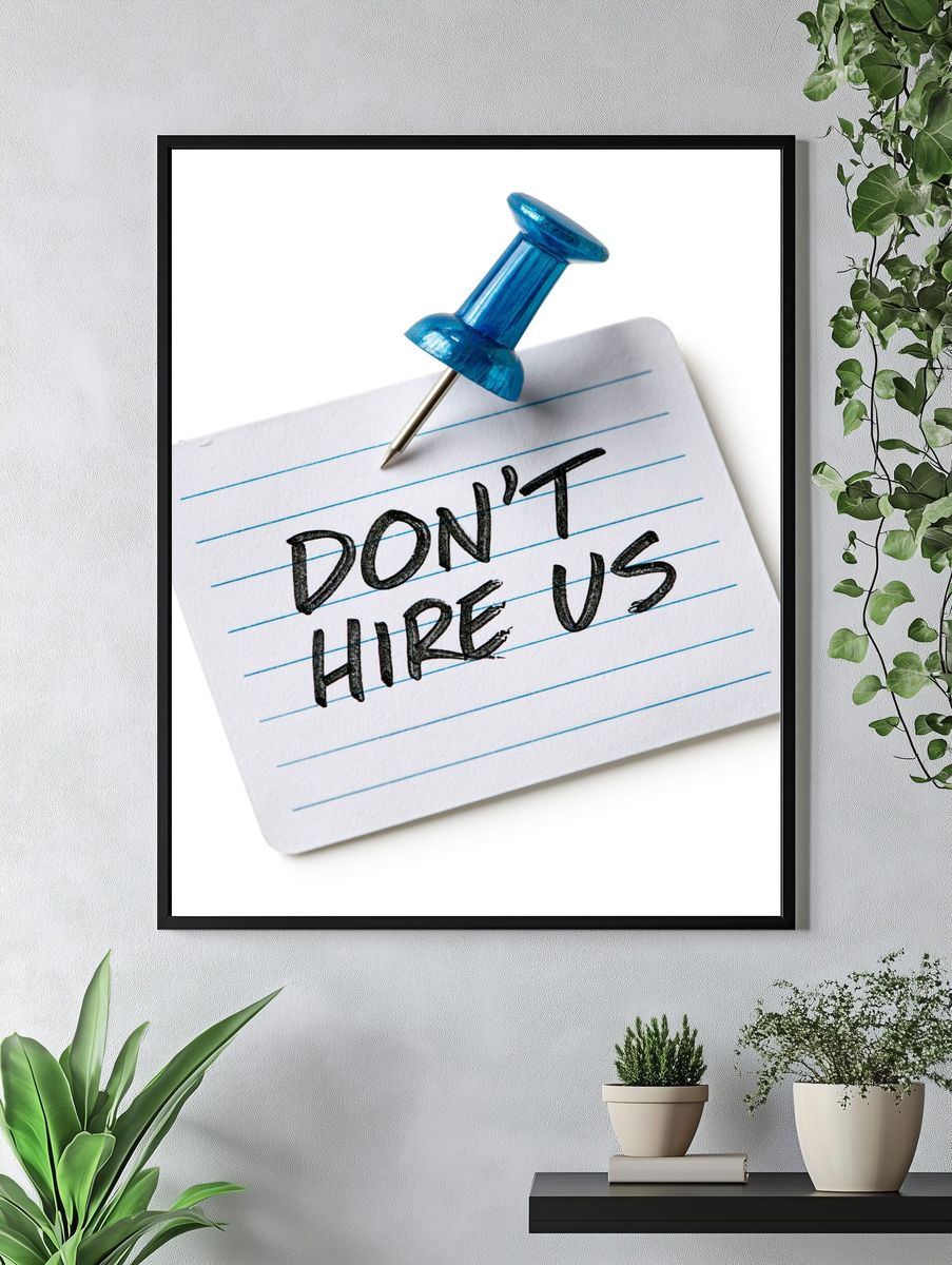 Don't Hire Us Typography Poster. — room view 4