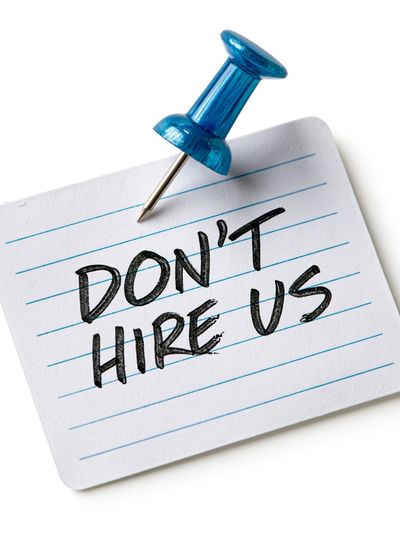 Don't Hire Us Typography Poster.