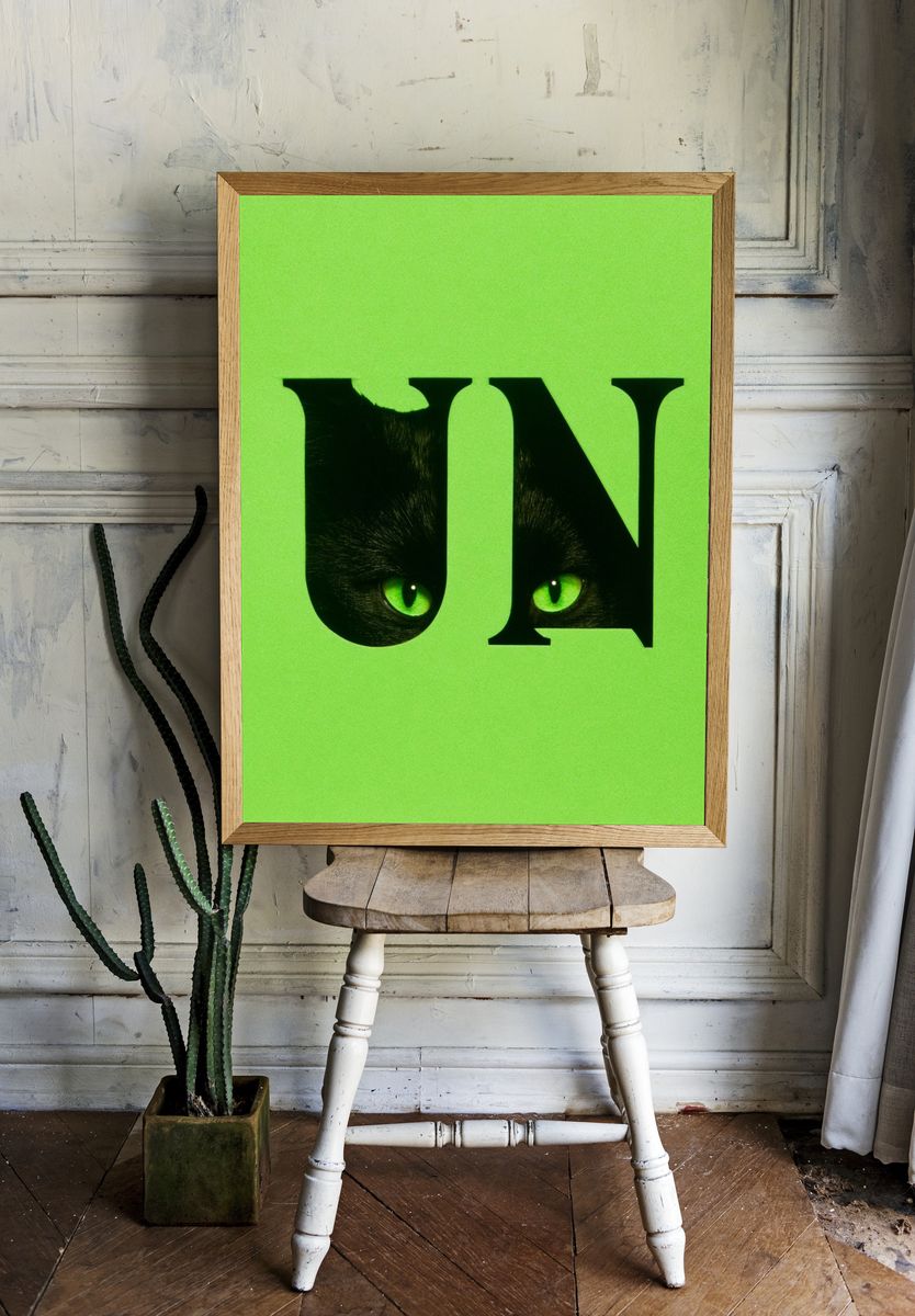 Black Cat Eyes Typography Poster. room preview