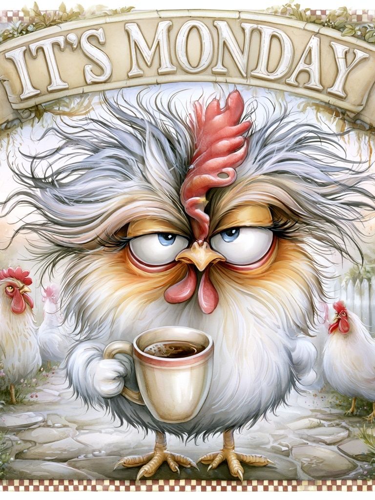 It's Monday Chicken Typography Print. poster — typography art