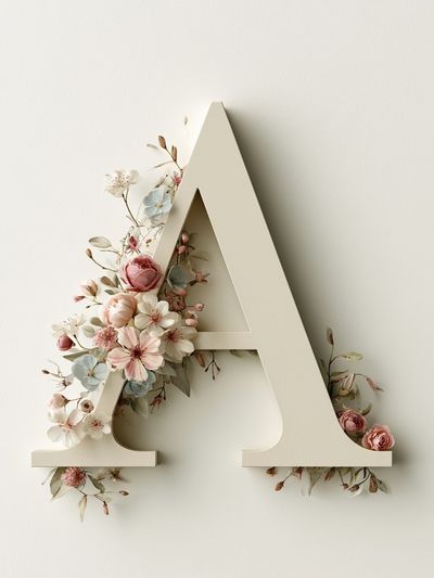 Floral Letter A Typography Poster. poster