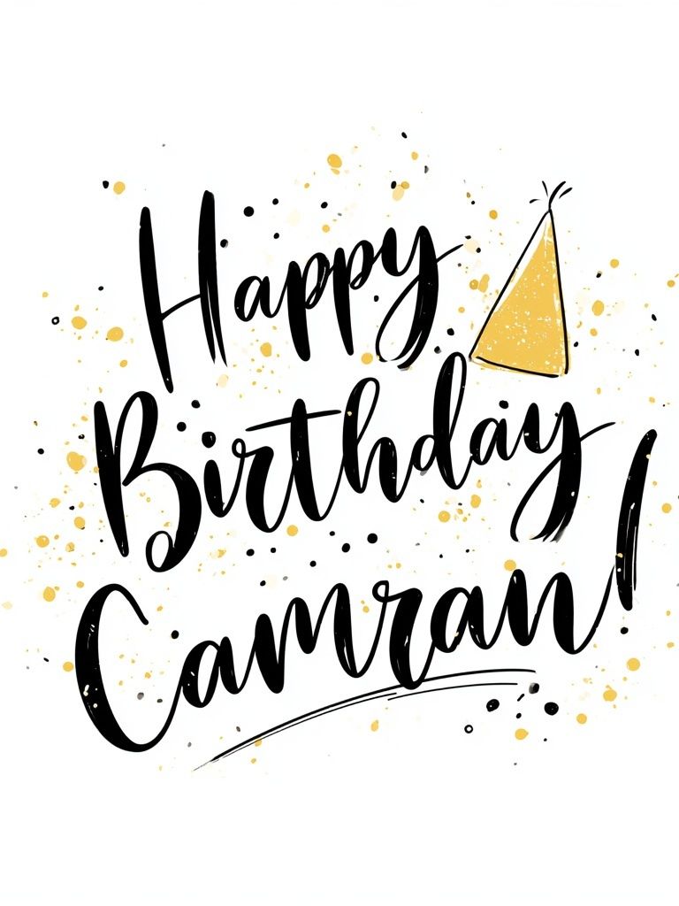 Happy Birthday Calligraphy Poster. poster detail
