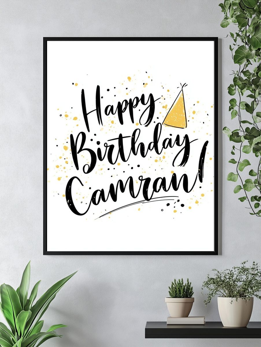Happy Birthday Calligraphy Poster. — room view 4