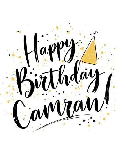Happy Birthday Calligraphy Poster. poster