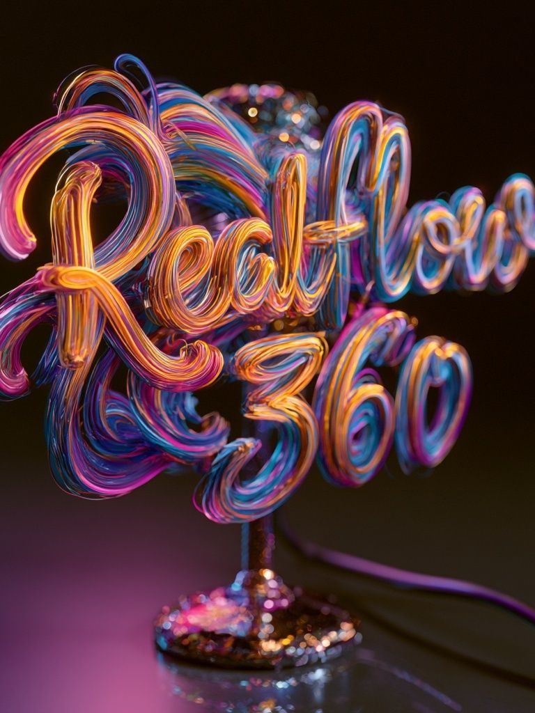 Neon Retro 360 Typography Poster. poster detail