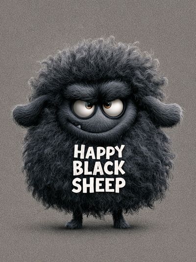 Happy Black Sheep Typography Poster. poster