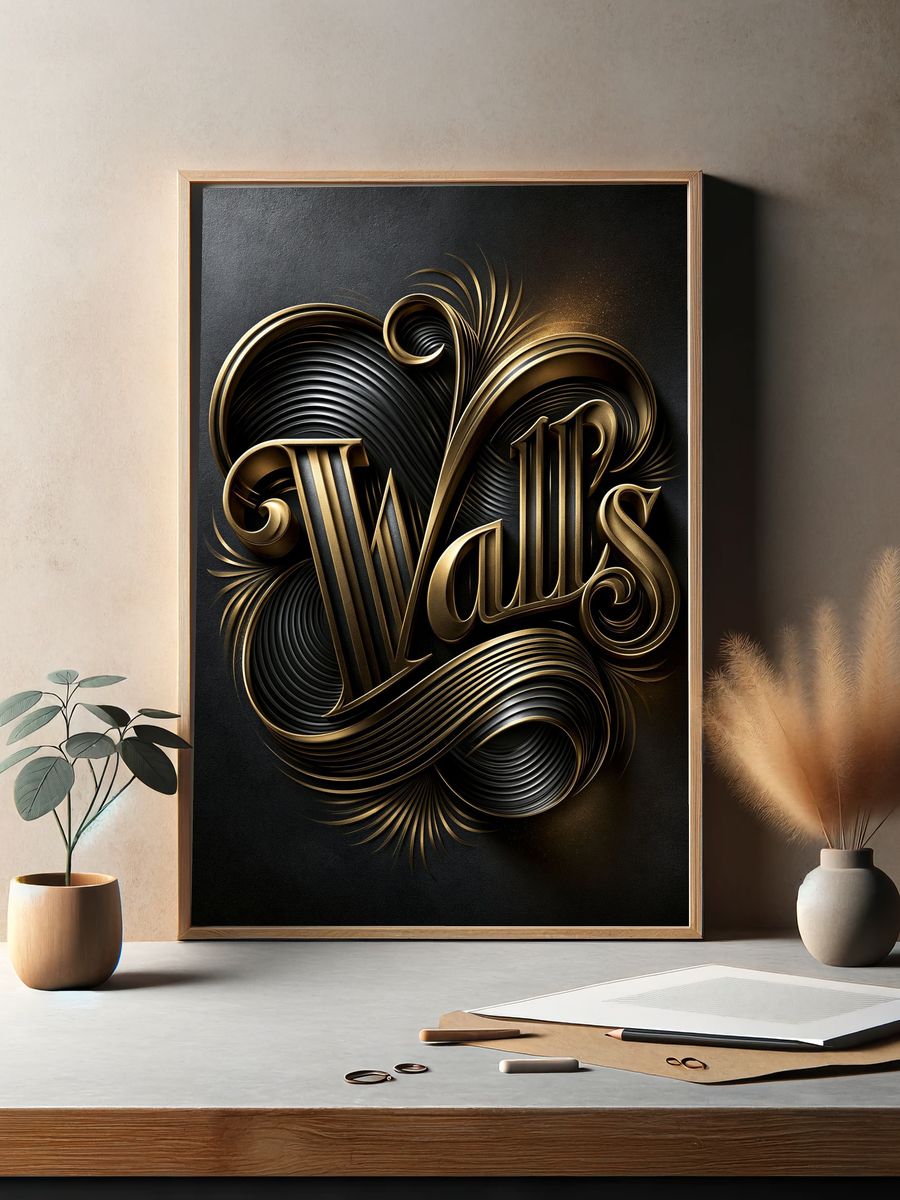 Valls Art Deco Typography Poster. — room view 2