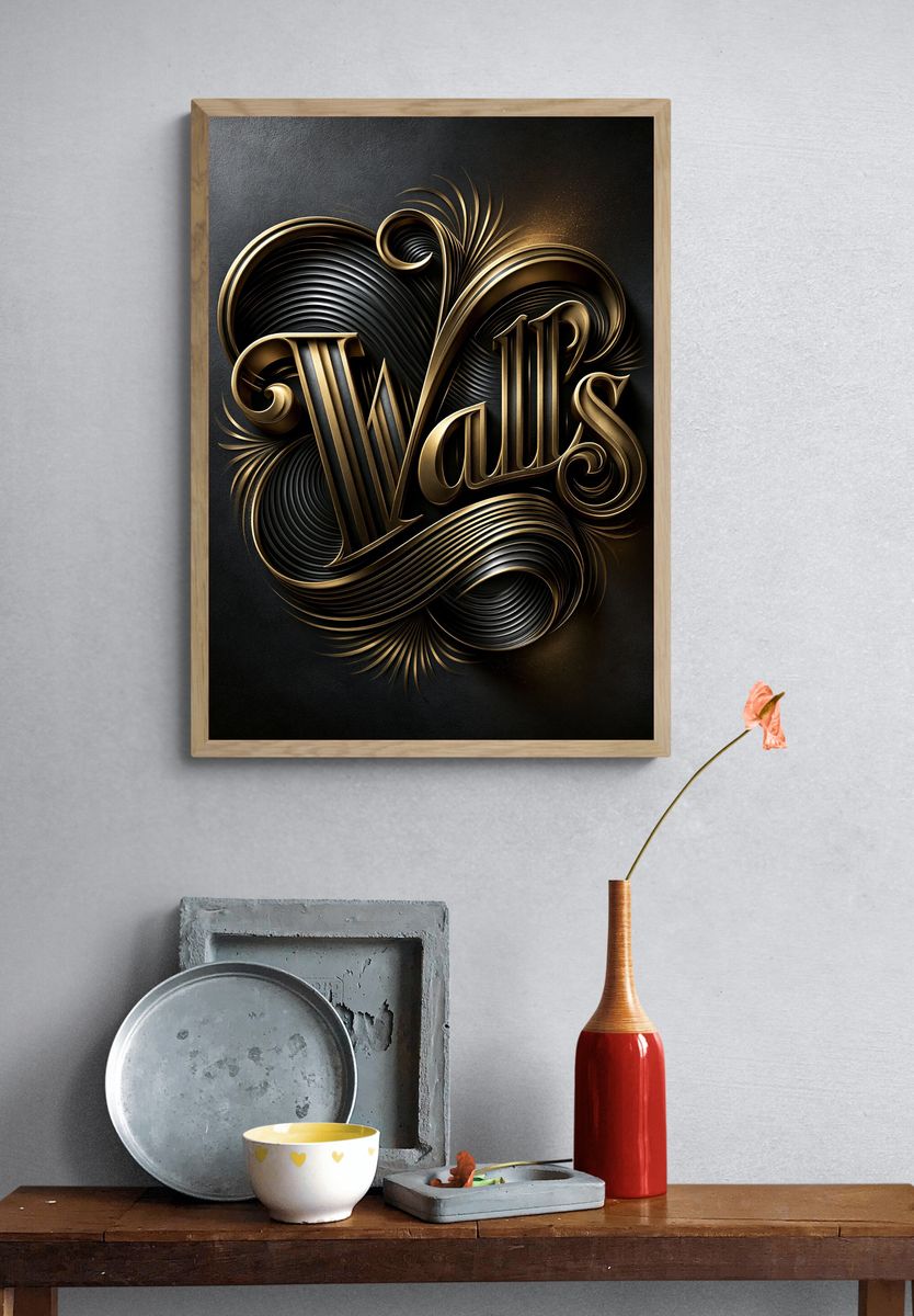 Valls Art Deco Typography Poster. — room view 3