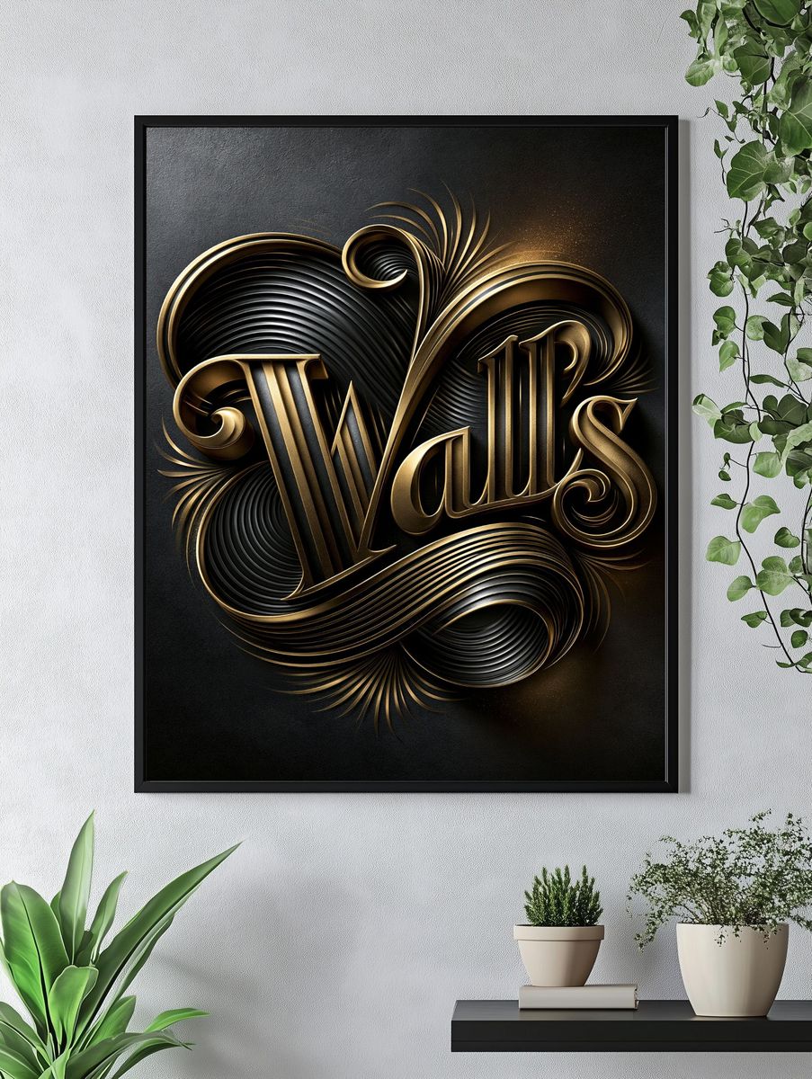 Valls Art Deco Typography Poster. — room view 4