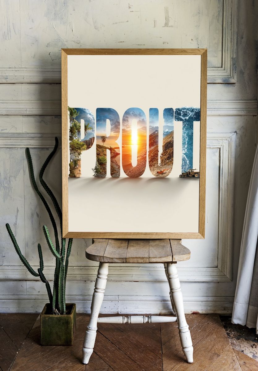 Proud Typography Poster room preview