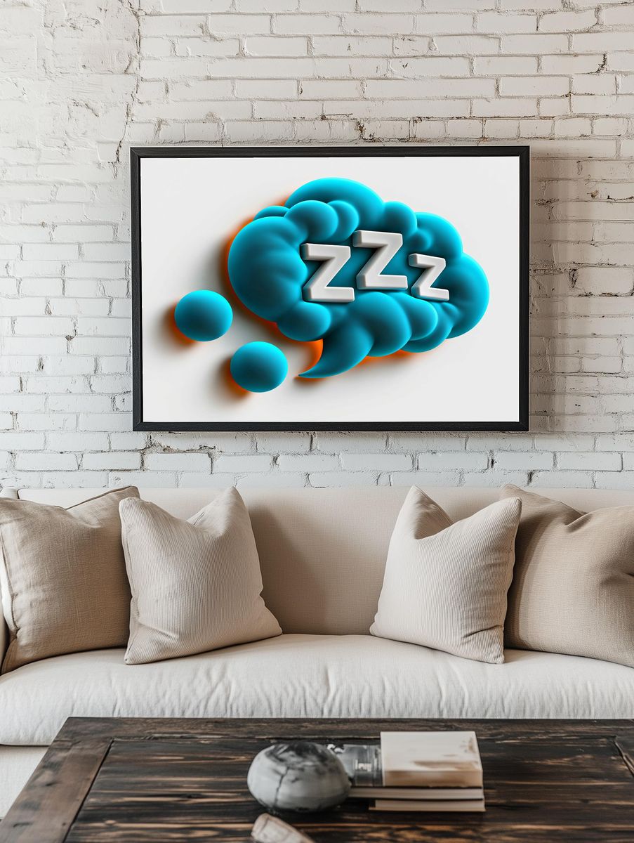 Sleepy Zzz Abstract Poster. — room view 1