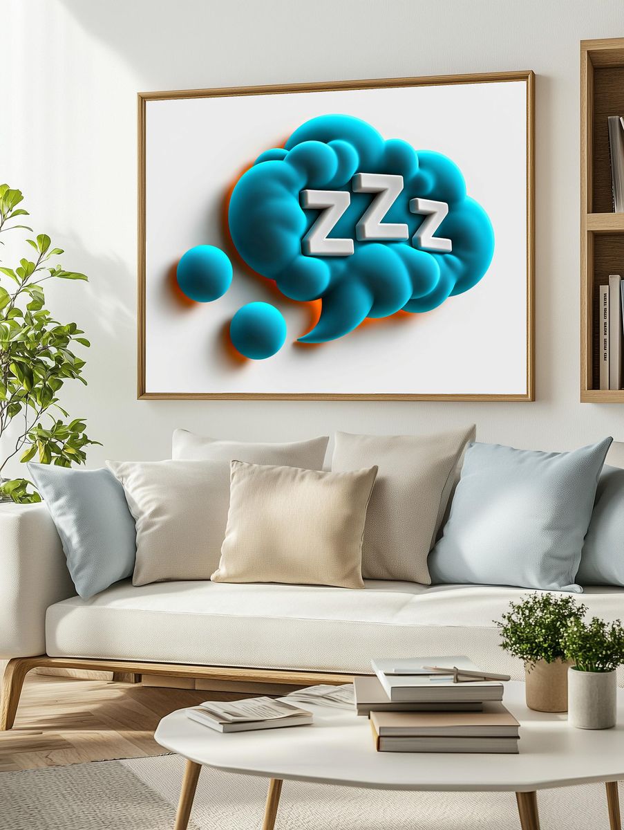 Sleepy Zzz Abstract Poster. — room view 2