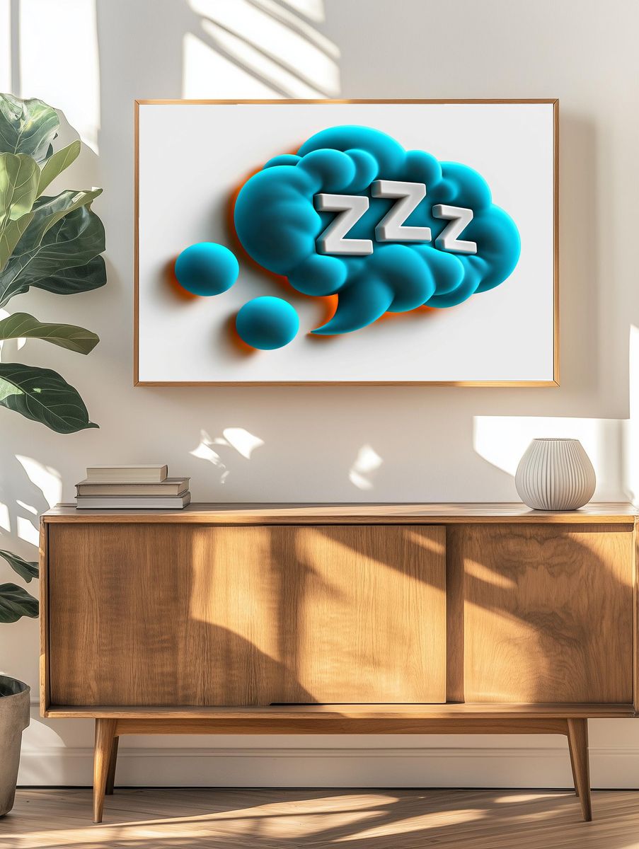Sleepy Zzz Abstract Poster. — room view 3