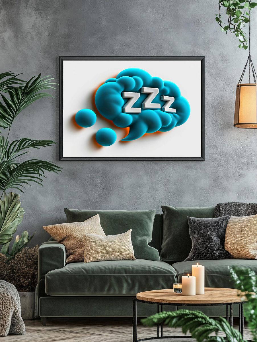 Sleepy Zzz Abstract Poster. — room view 4
