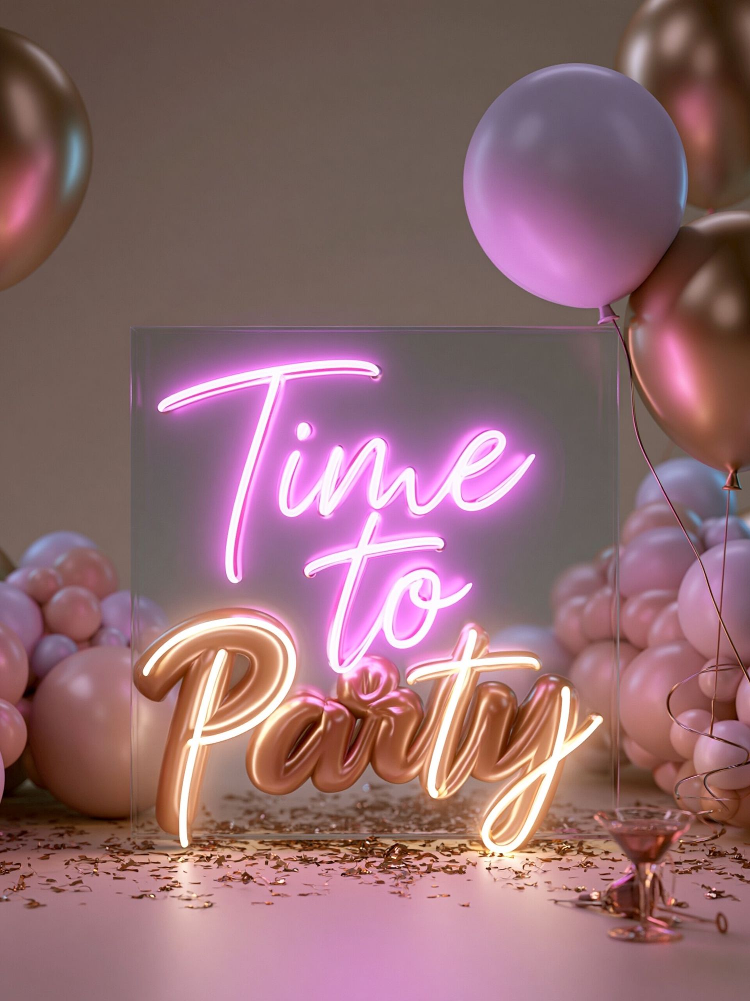 Time to Party Neon Poster. poster detail