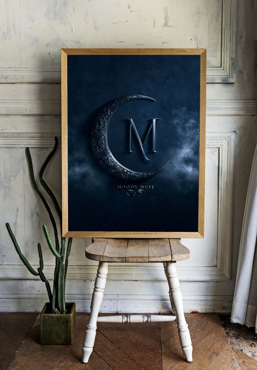 Moody Muse Typography Poster. room preview