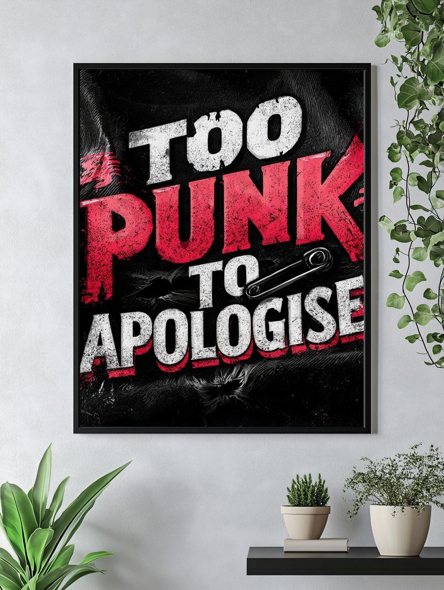 Too Punk to Apologise Typography Poster. — room view 4