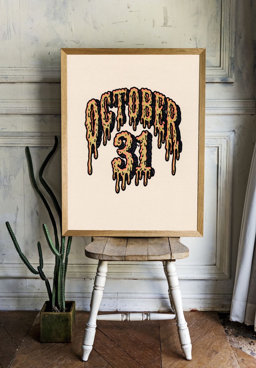 Drippy 31 Typography Poster. — room view 1