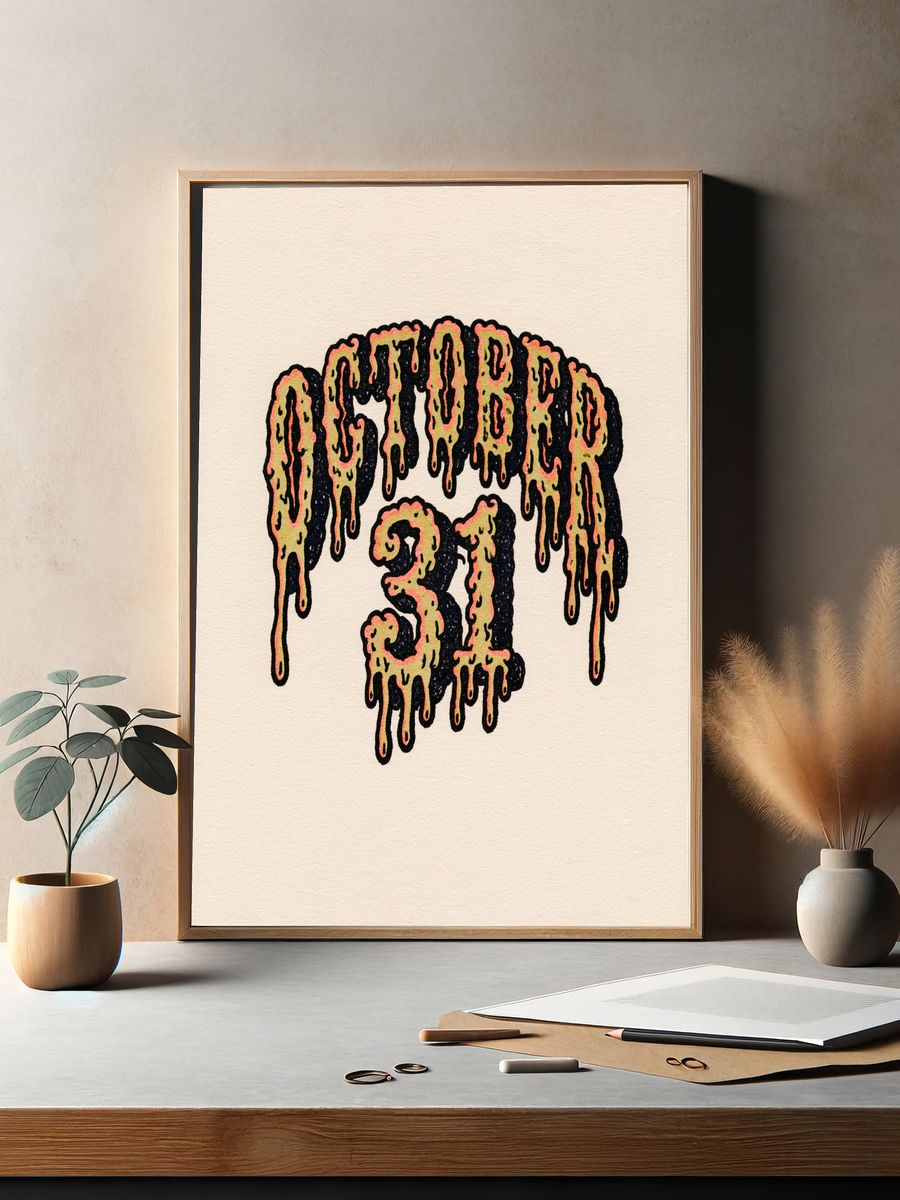 Drippy 31 Typography Poster. — room view 2
