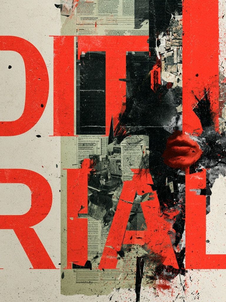 Editorial Collage Typography Poster. poster — typography art