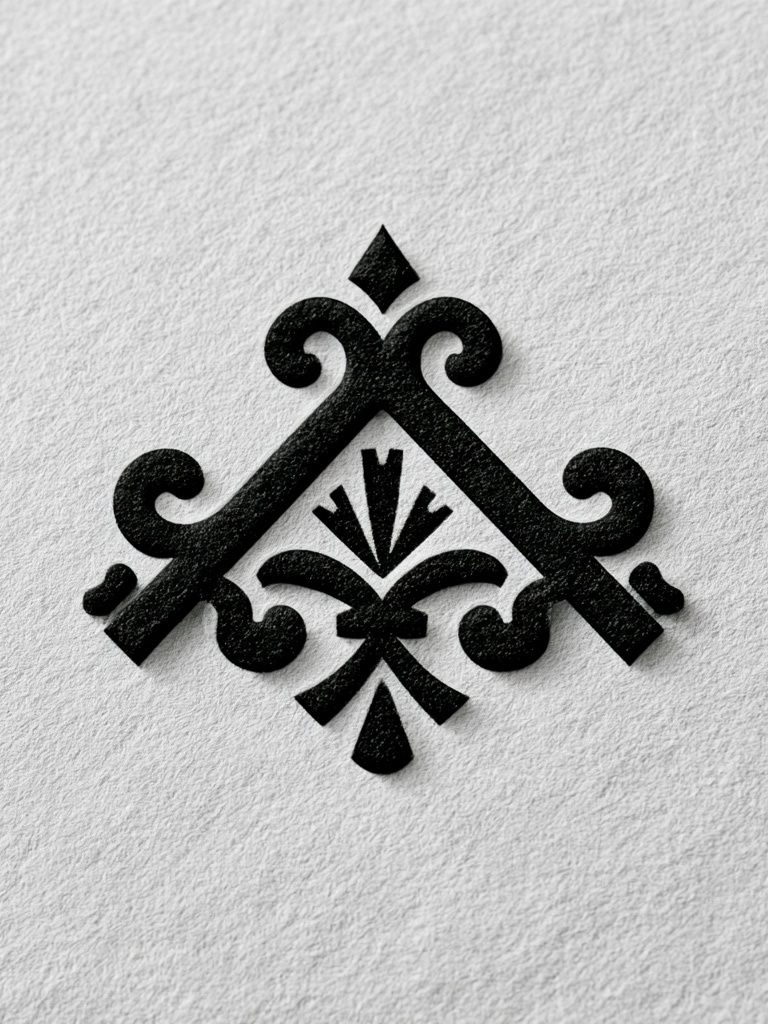 Ornamental Black Emblem Typography Poster. poster — typography art