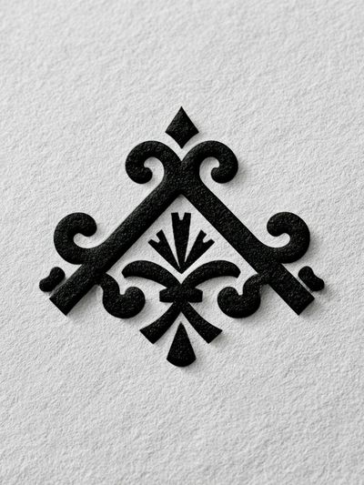 Ornamental Black Emblem Typography Poster. poster