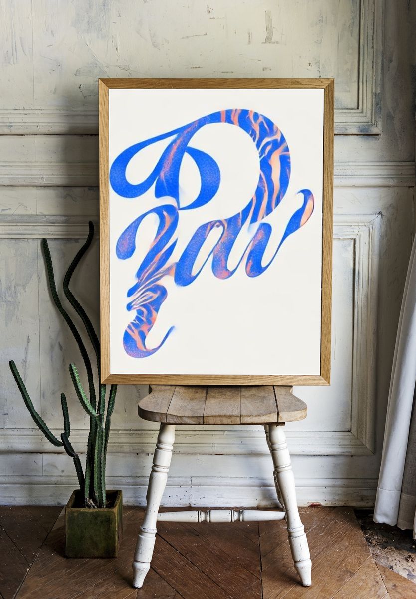 Dah Script Typography Poster. — room view 1