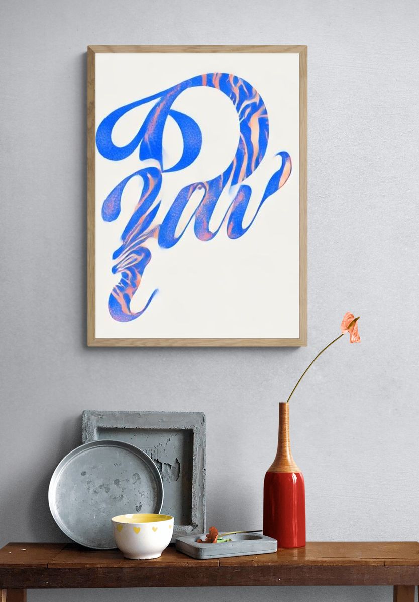 Dah Script Typography Poster. — room view 3