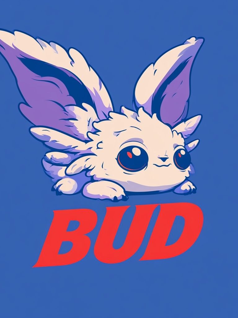 Bud Cute Creature Typography Poster. poster — typography art