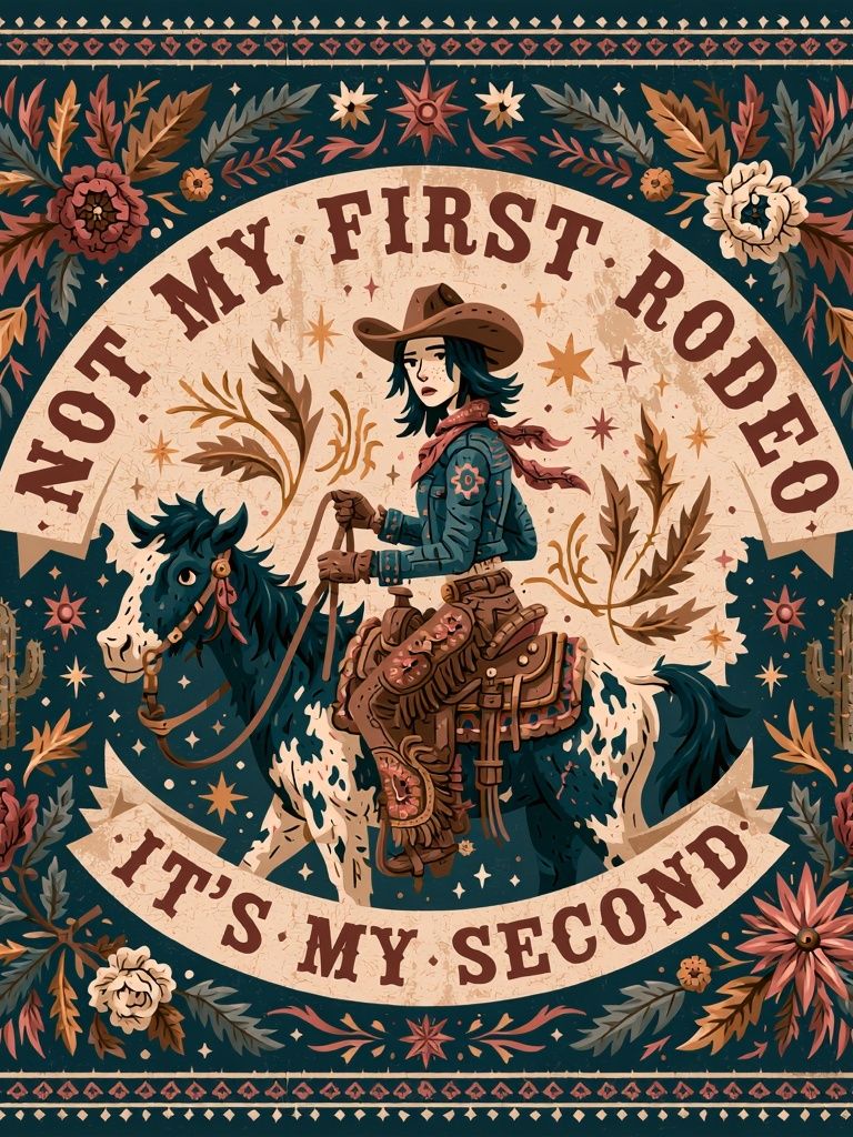 Not My First Rodeo Western Typography Poster. poster — typography art
