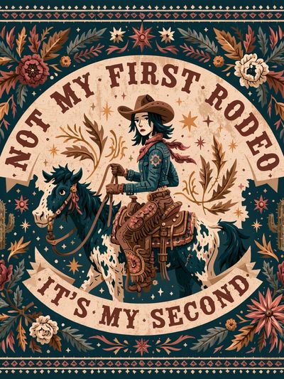 Not My First Rodeo Western Typography Poster. poster