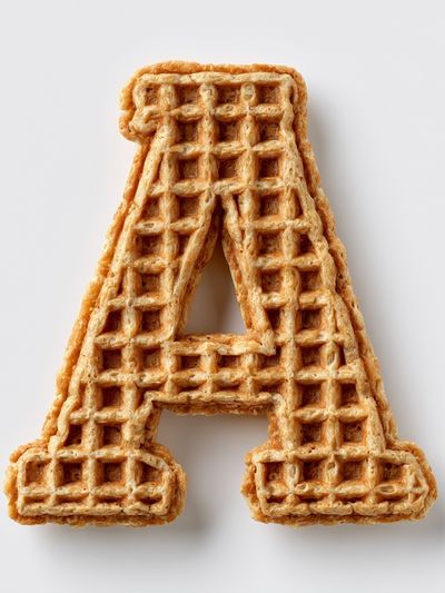 Waffle Letter A Typography Print. poster