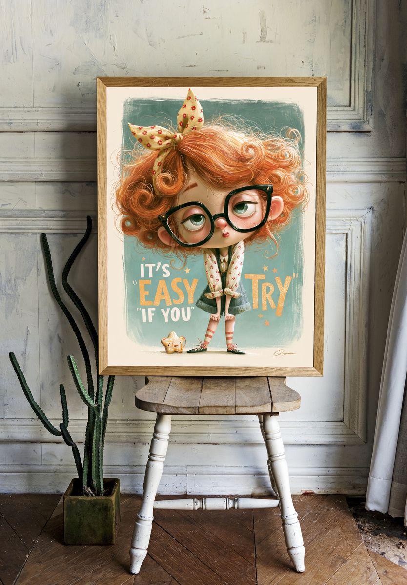 It's Easy If You Try Typography Print. — room view 1