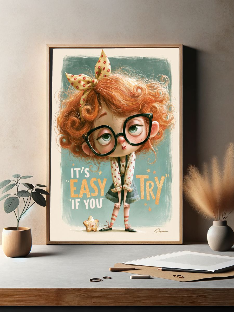 It's Easy If You Try Typography Print. — room view 2