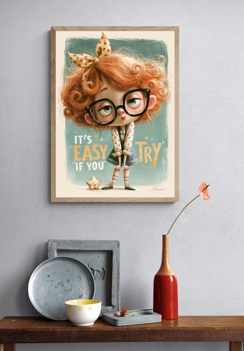 It's Easy If You Try Typography Print. — room view 3