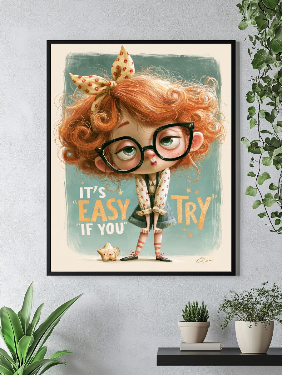 It's Easy If You Try Typography Print. — room view 4
