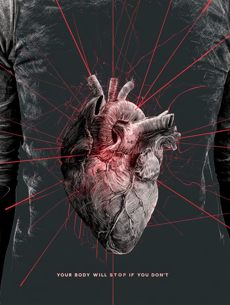 Anatomical Heart Typography Poster. poster detail