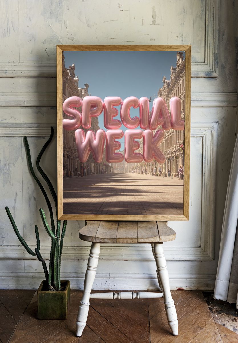 Special Week Cityscape Typography Poster. — room view 1