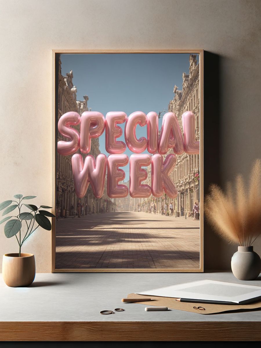 Special Week Cityscape Typography Poster. — room view 2