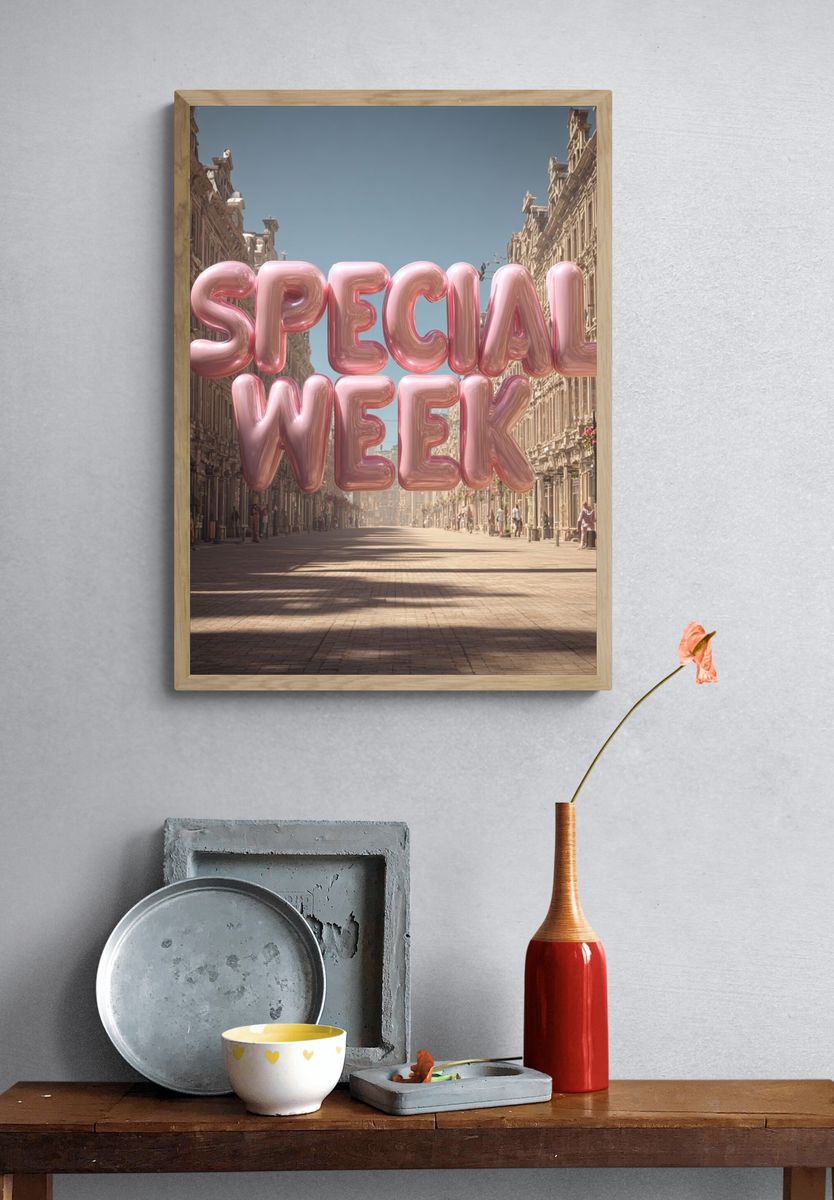Special Week Cityscape Typography Poster. — room view 3