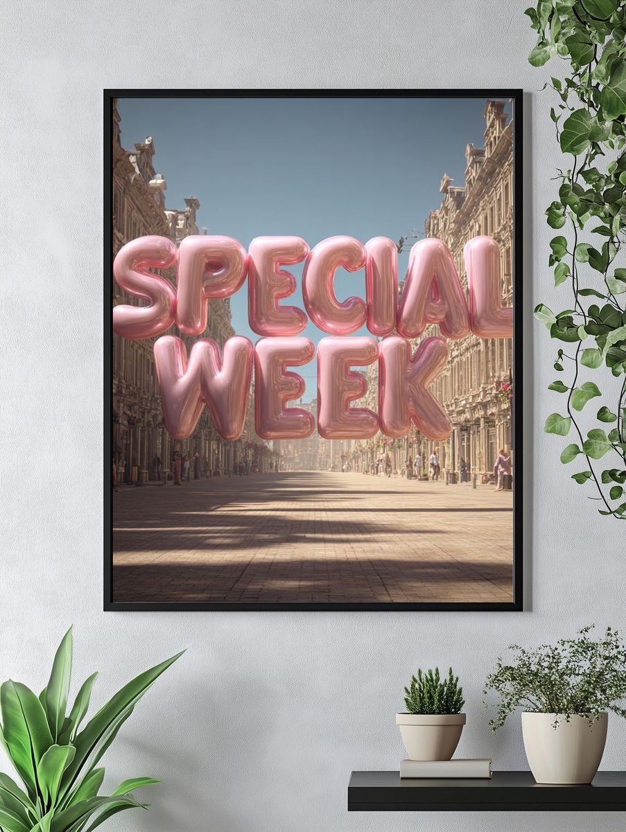 Special Week Cityscape Typography Poster. — room view 4