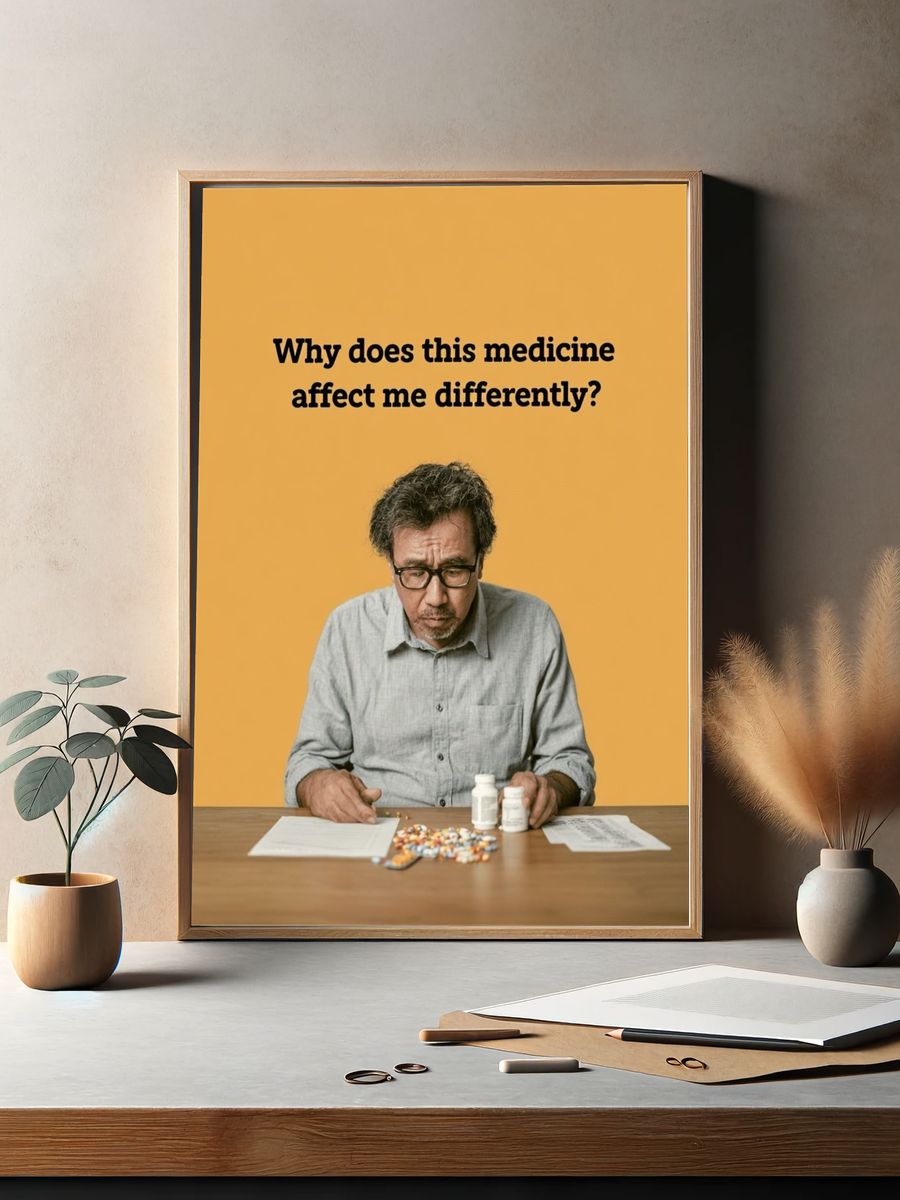 Medicine Side Effects Typography Poster. — room view 2