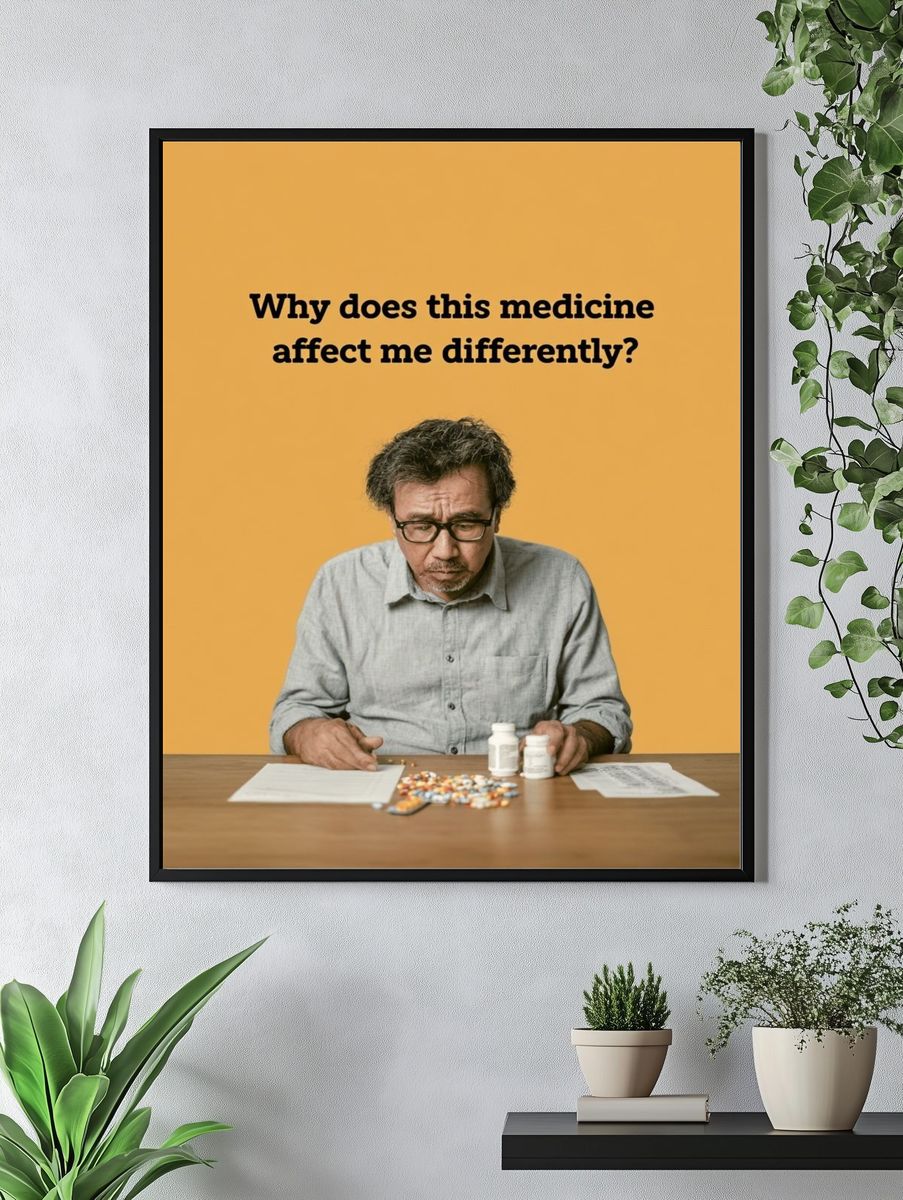 Medicine Side Effects Typography Poster. — room view 4