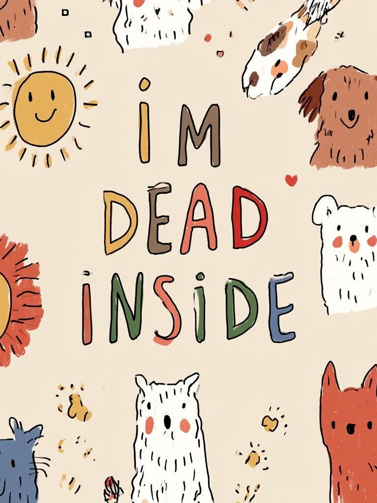 I'm Dead Inside Typography Print. poster detail