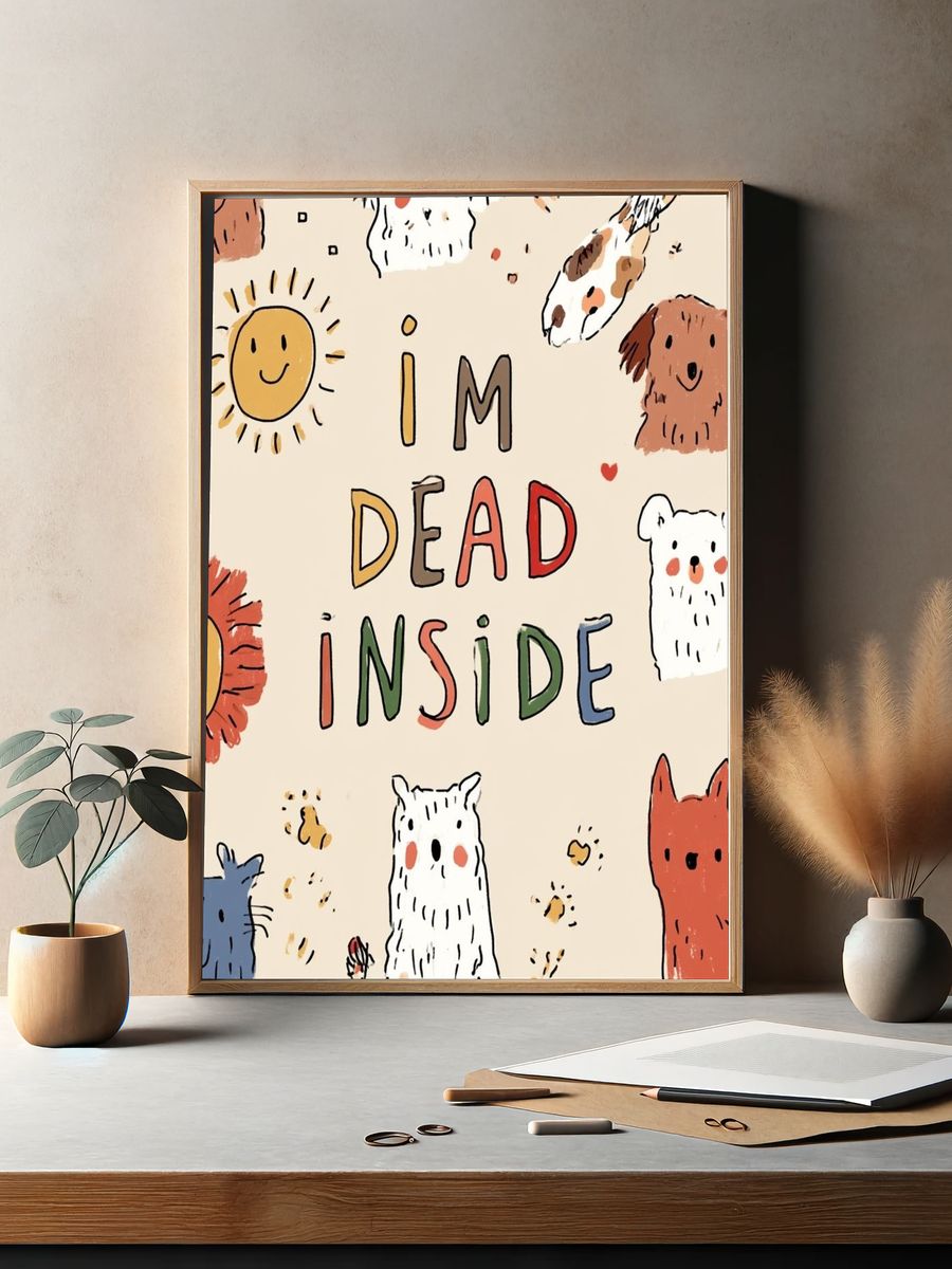 I'm Dead Inside Typography Print. — room view 2