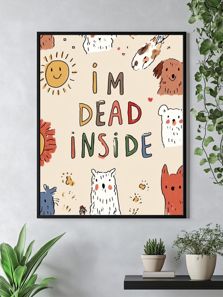I'm Dead Inside Typography Print. — room view 4