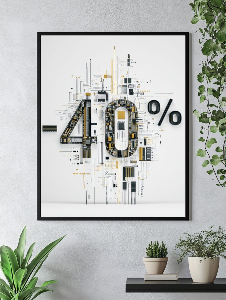 40% Circuit Typography Poster. — room view 4