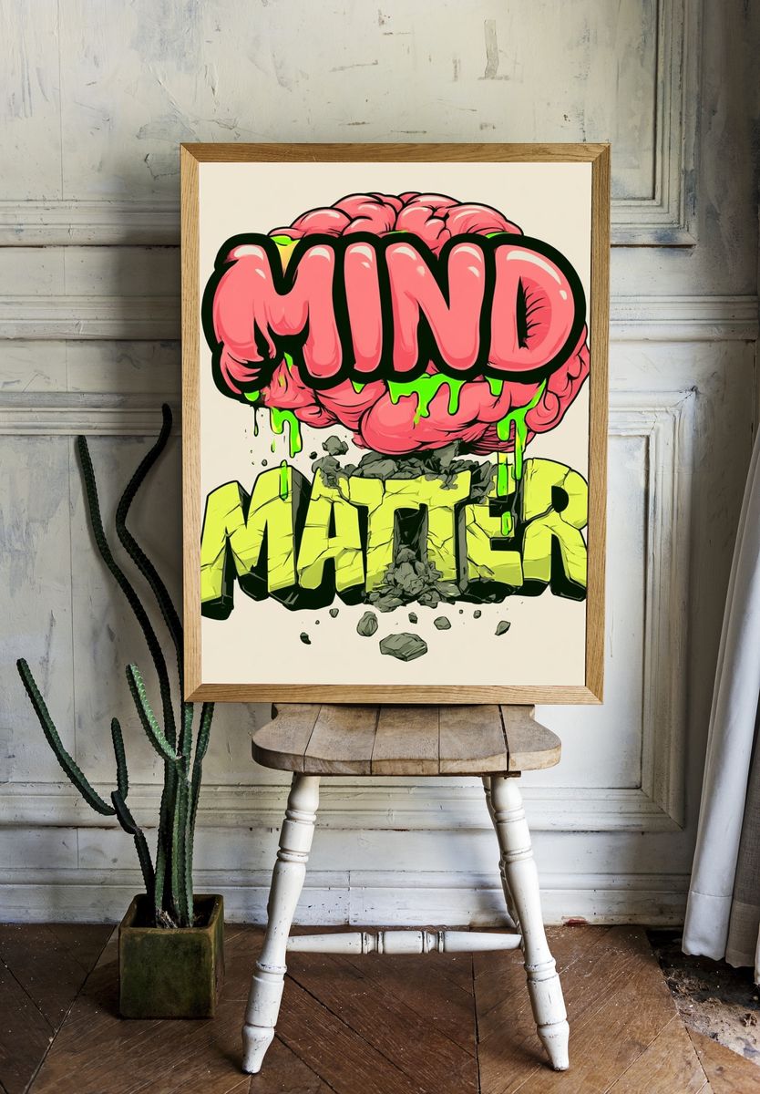 Mind Matter Typography Poster. — room view 1