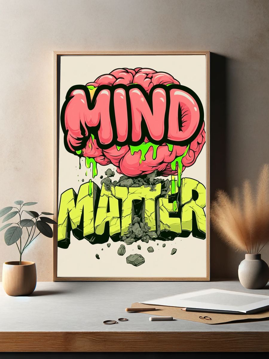 Mind Matter Typography Poster. — room view 2