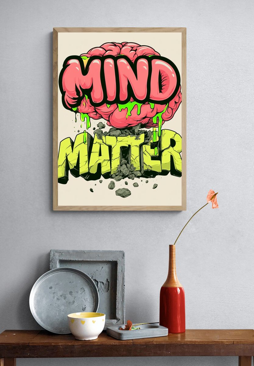 Mind Matter Typography Poster. — room view 3